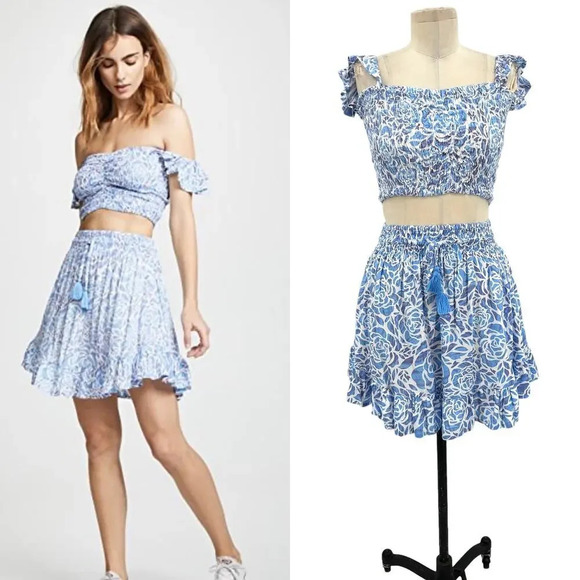 Tiare Hawaii Hollie Top & Lily Rose Skirt Set Blue Mosaic One Size